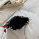 Women's Messenger Bag with Rhinestone Square Design
