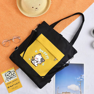 Female Messenger Canvas Bags Student Large Capacity Shoulder Bag