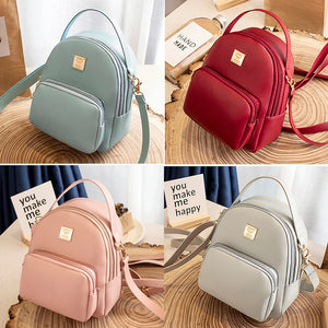 Women's Mini PU Leather Backpack Small School Bag
