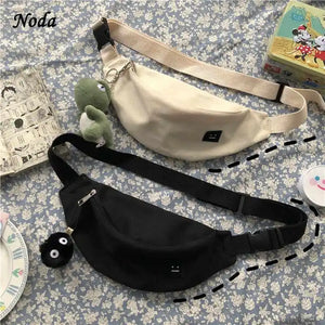 Women Canvas Waist Bag Casual Chest Bag Youth Bosom Bag