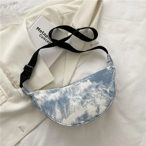 Women's Tie Dye Canvas Hobo Bag Shoulder Messenger Purse