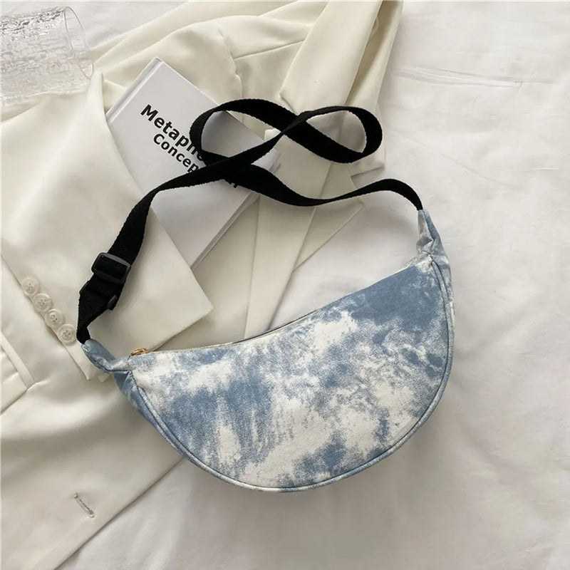 Women's Tie Dye Canvas Hobo Bag Shoulder Messenger Purse