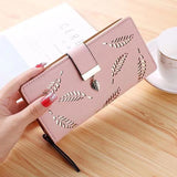 Women's Hollow PU Long Large Capacity Zipper Clutch Wallet