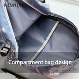 Female Nylon Backpack Casual Women Shoulder Bag Solid School Bag