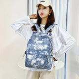 Casual Nylon Backpack for Women Shoulder Bag School Bag