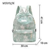Female Nylon Backpack Casual Women Shoulder Bag Solid School Bag
