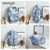 Female Nylon Backpack Casual Women Shoulder Bag Solid School Bag