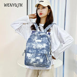 Female Nylon Backpack Casual Women Shoulder Bag Solid School Bag