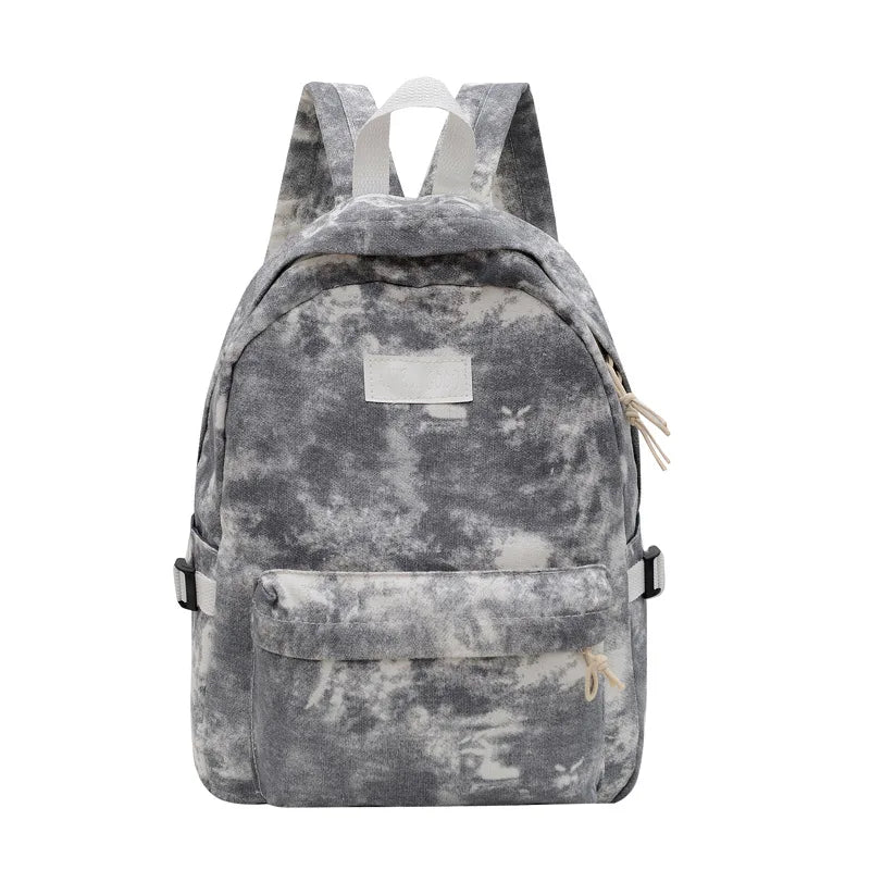 Casual Nylon Backpack for Women Solid School Bag