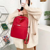 Female Oxford Women Backpack Preppy Style Rucksack