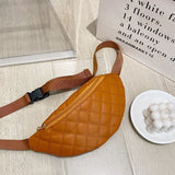 Women Plaid Waist Bag Shoulder Crossbody Chest Bag Lady Fanny Pack