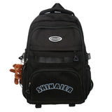 Female Nylon Laptop Backpack Preppy Style Solid Backpacks for Girls