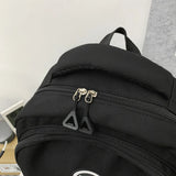 Female Nylon Laptop Backpack Preppy Style Solid Backpacks for Girls