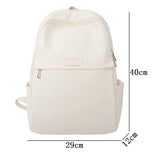 Female Nylon Laptop Backpack Shoulder Bag Preppy Style Solid Girls Bookbag