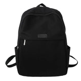 Female Nylon Laptop Backpack Shoulder Bag Preppy Style Solid Girls Bookbag