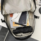 Female Nylon Laptop Backpack Preppy Style Solid Backpacks for Girls