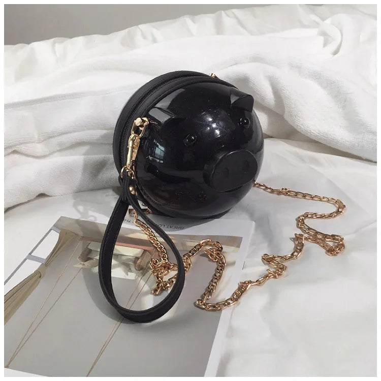 Funny Pig Plastic Jelly Bag Summer Mori Girls Ins Foreign Shoulder Chain Small R