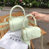 Female Leather Pillow Tote Handbag Box Clutch Solid Girl Holiday Bag
