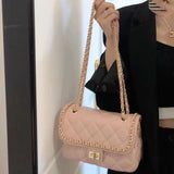 Female Pink Girl Small Fragrance Style Diamond Chain Bag
