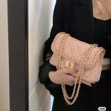 Female Pink Girl Small Fragrance Style Diamond Chain Bag