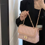Female Pink Girl Small Fragrance Style Diamond Chain Bag
