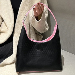 Women's Plaid Shoulder Bag Soft Leather Tote Bag