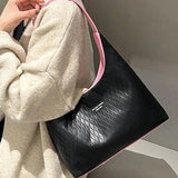 Women's Plaid Shoulder Bag Soft Leather Tote Bag