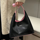 Women's Plaid Shoulder Bag Soft Leather Tote Bag