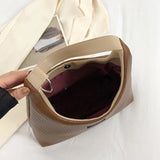 Women's Plaid Shoulder Bag Soft Leather Tote Bag