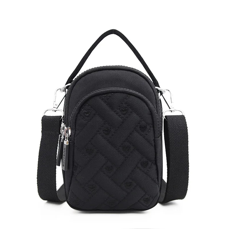 Women's Plaid Waist Pack Nylon Phone Pouch Travel Bag