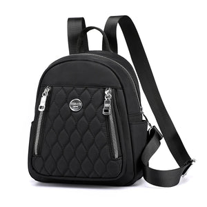 Female Plaid Nylon Women Backpack Shoulder Bags Student Bag