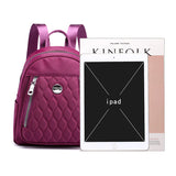 Female Plaid Nylon Women Backpack Shoulder Bags Student Bag