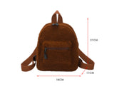 Female Preppy Style Casual Rucksack Lamb Wool Backpack