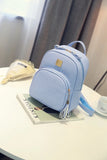 Female Preppy Style Small Backpack School Travel Pack Women Backpack PU Leather