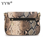 Women's Snake Print Crossbody Bag Square Messenger Purse with Chain
