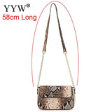 Women's Snake Print Crossbody Bag Square Messenger Purse with Chain
