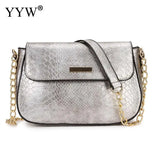 Women's Snake Print Crossbody Bag Square Messenger Purse with Chain