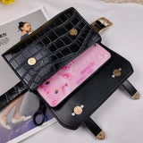 Women's Leather Waist Belt Bag Serpentine Phone Pouch