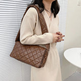 Women's Quilted Cotton Armpit Bag Large Tote Shoulder Bag