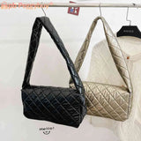Women's Quilted Cotton Shoulder Bag Large Capacity Tote