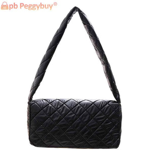 Women's Quilted Cotton Shoulder Bag Large Capacity Tote