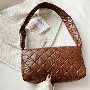 Women's Quilted Cotton Armpit Bag Large Tote Shoulder Bag