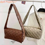 Women's Quilted Cotton Shoulder Bag Large Capacity Tote