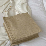 Female Retro Ethnic Shoulder Bag Linen Tassels Tote Handbag