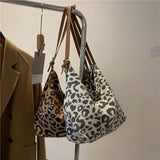 Leopard Pattern Shoulder Bag Casual Large Underarm Bags Handbag