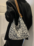 Leopard Pattern Shoulder Bag Casual Large Underarm Bags Handbag