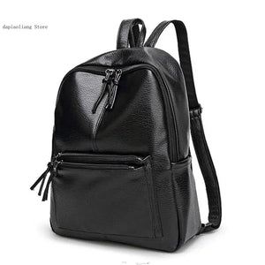 Female Rucksack Leisure Student School Bag Soft Pu Leather Famale Bag High Trave