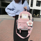 Transparent Female School Bag with Pocket, Multifunction Women Backpack