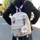 Transparent Female School Bag with Pocket, Multifunction Women Backpack