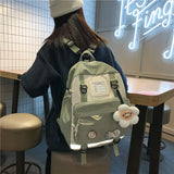 Transparent Female School Bag with Pocket, Multifunction Women Backpack